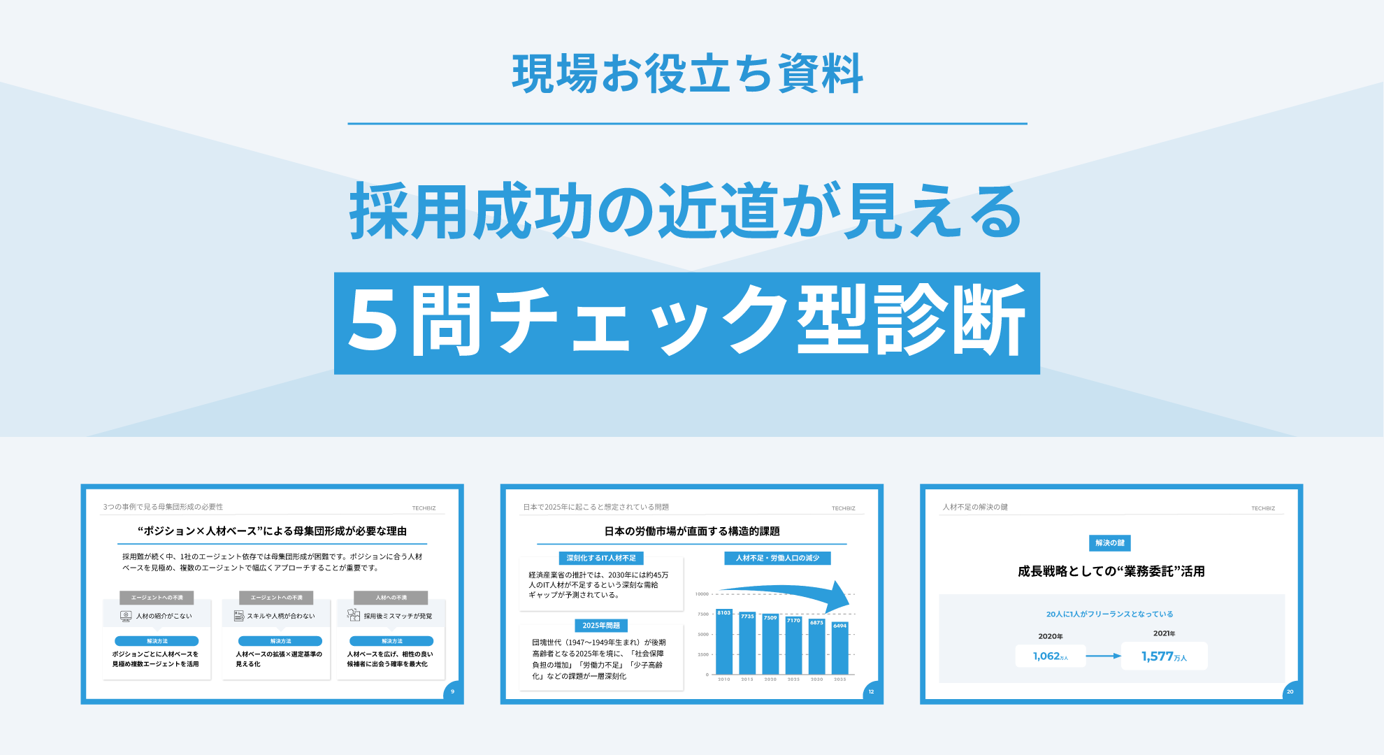 ＊現場お役立ち資料＊採用成功の近道が見える5問チェック型診断